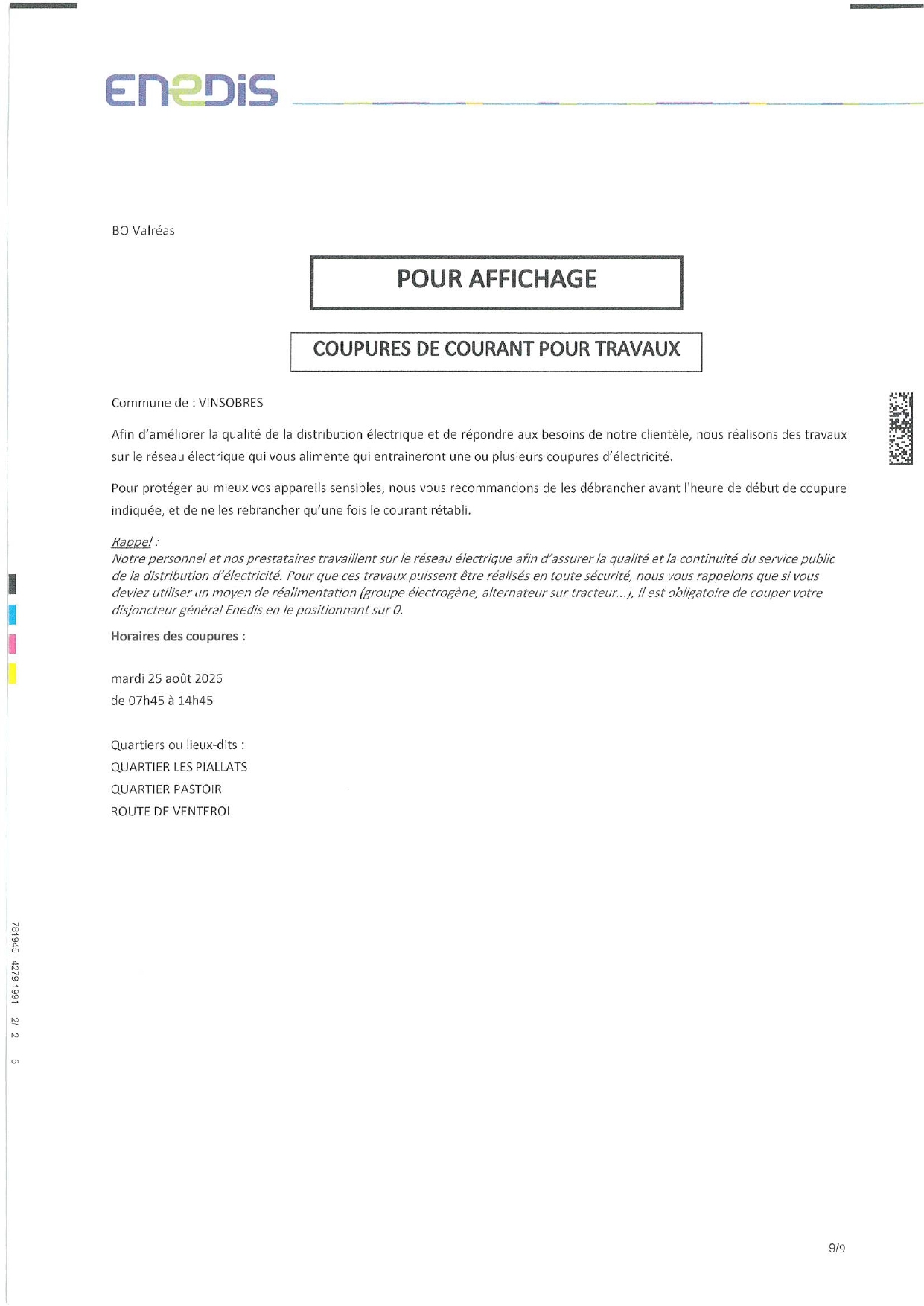 Coupure enedis 25.08.26