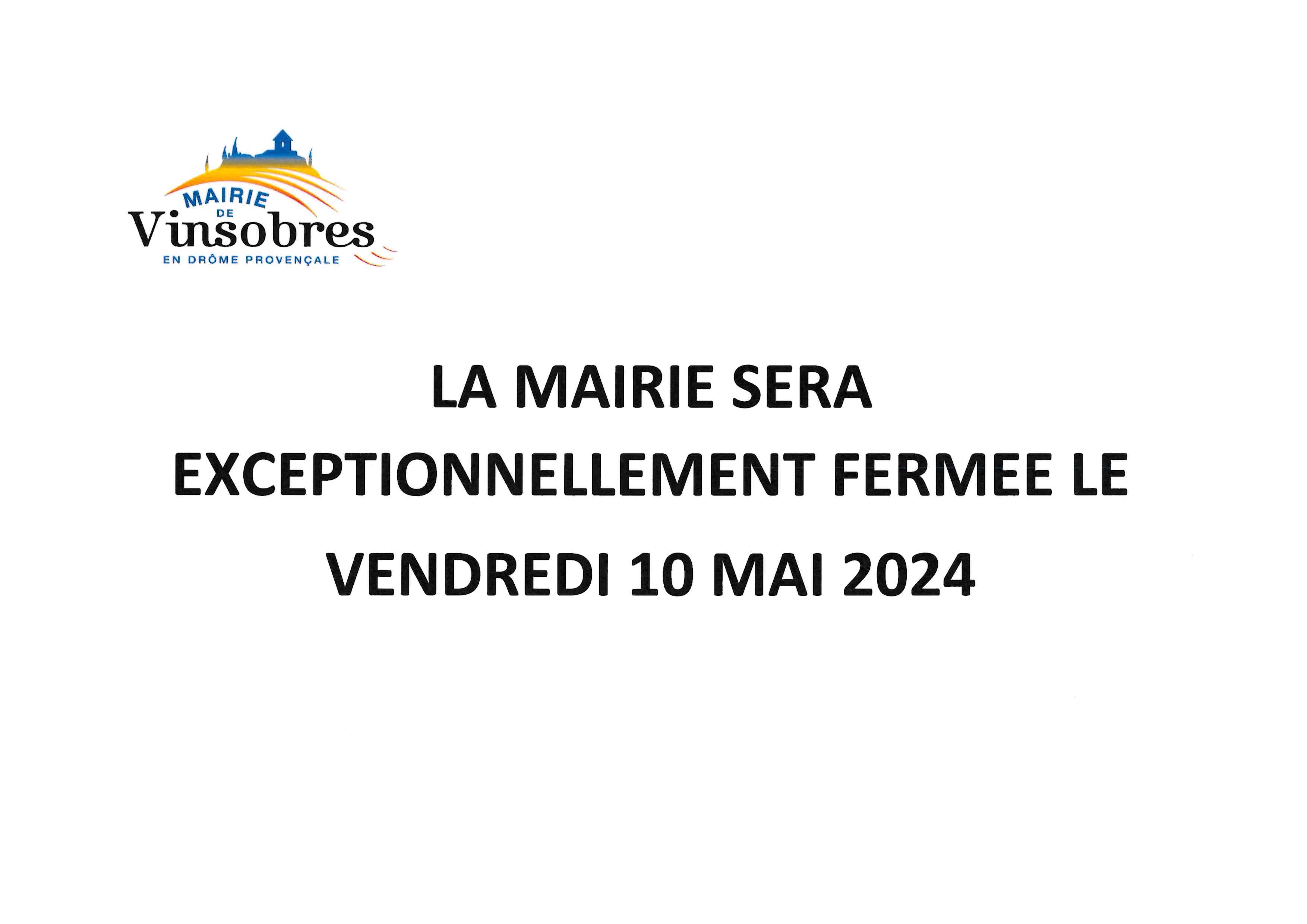 fermeture mairie 10 mai 2024