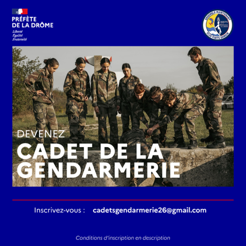 recrutement cadet de la gendarmerie 2026