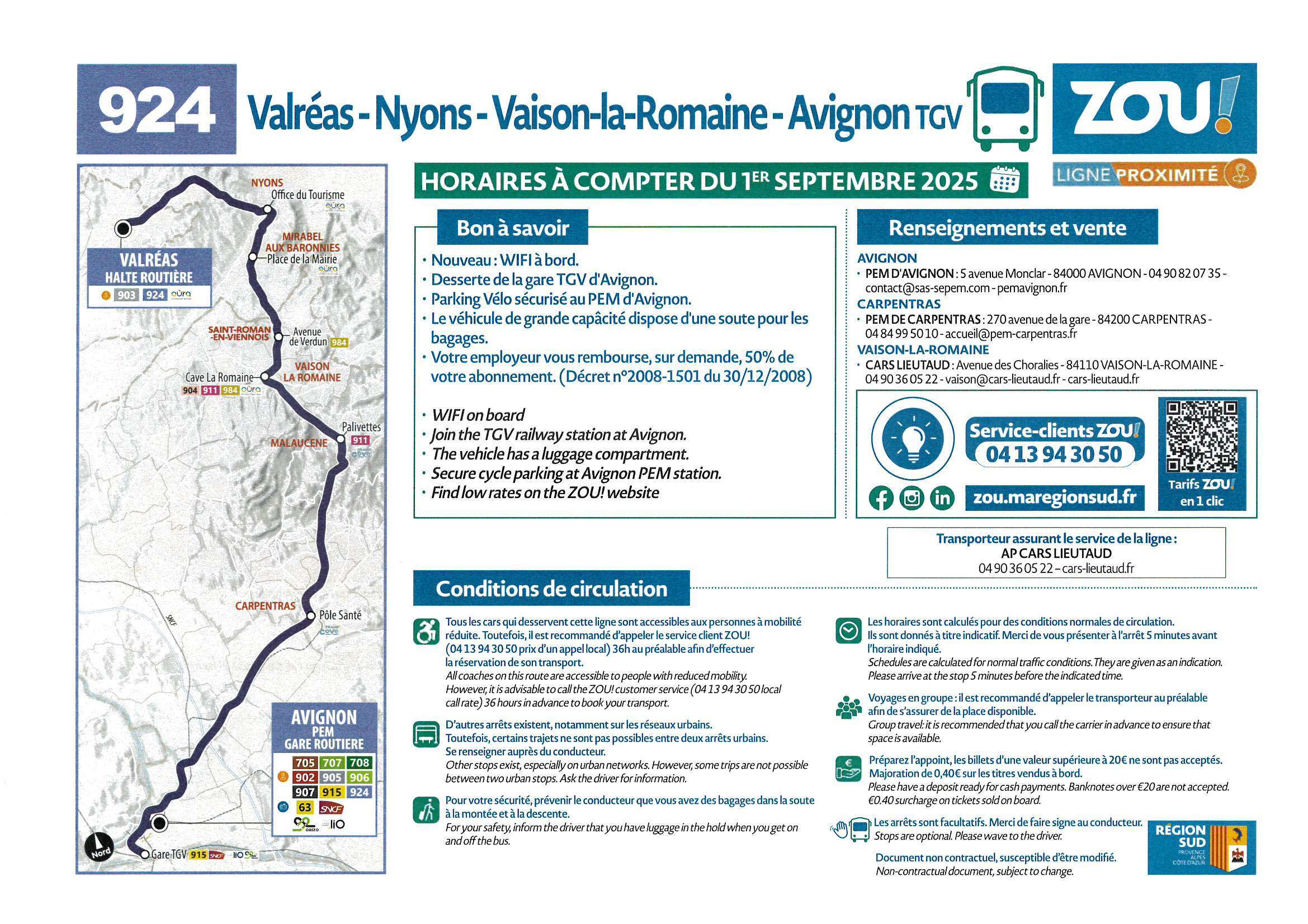 Ligne Valréas Avignon TGV 1