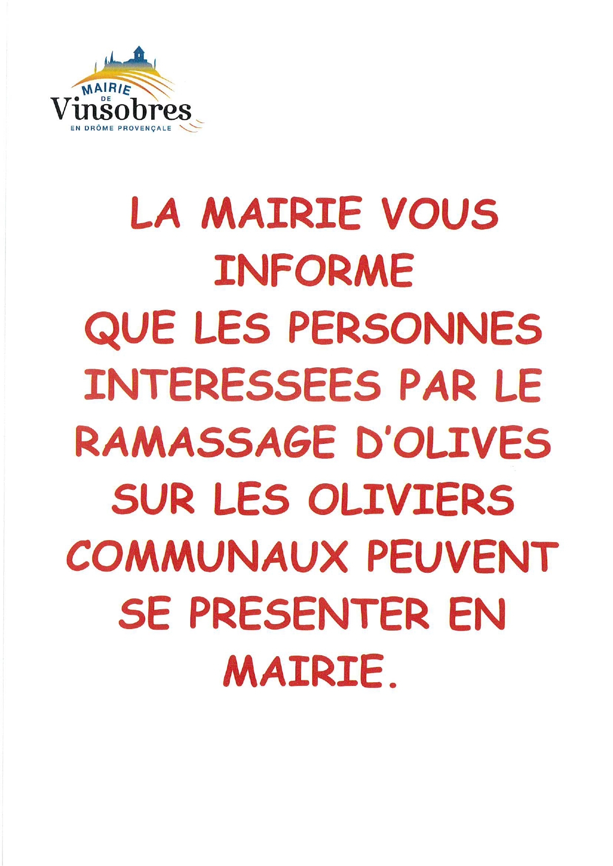 Ramassage olives 2025