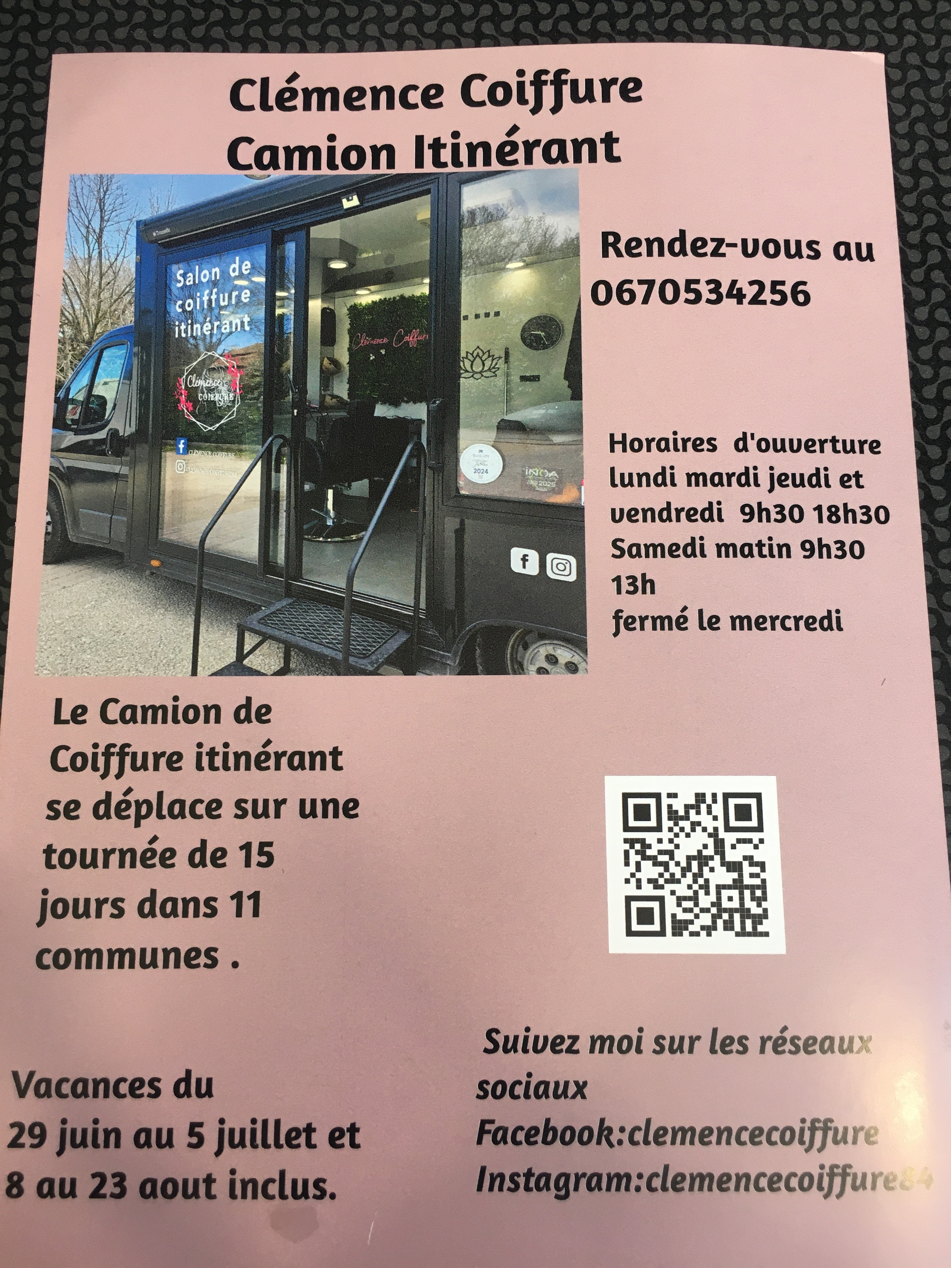 Salon coiffure itinérant 1-2026